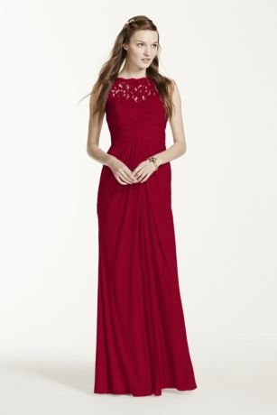 david's bridal red bridesmaid dresses