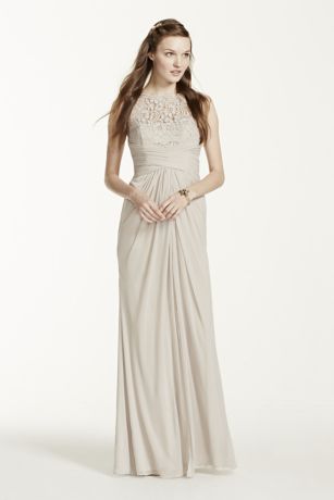 david's bridal taupe bridesmaid dress