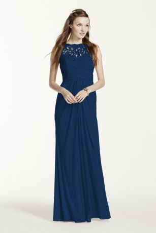 david's bridal blue dress
