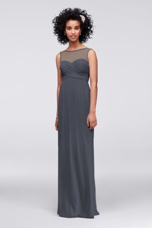 Picture of Long Mesh Dress with Illusion Sweetheart Neckline