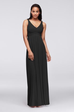 david's bridal long black dress