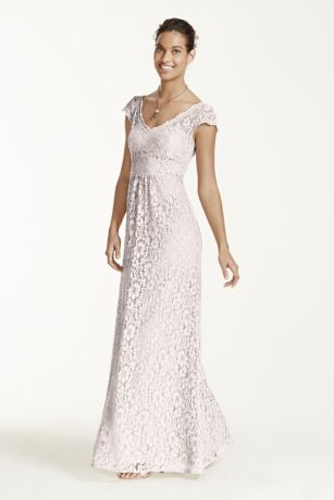 david's bridal lace cap sleeve bridesmaid dress