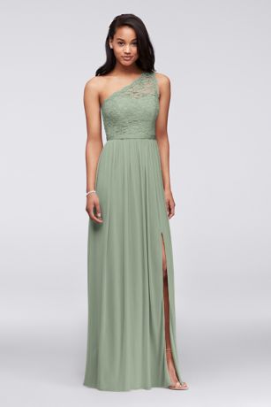 david's bridal sage green bridesmaid dress