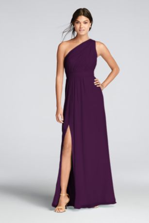 plum maid of honor dress