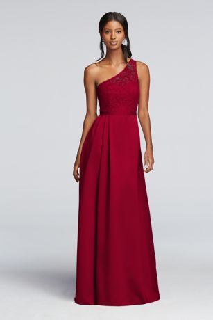 david's bridal red and black dress