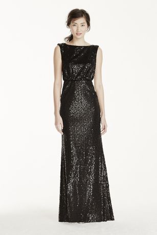 long black shimmer dress