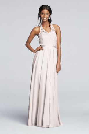 david's bridal halter bridesmaid dress