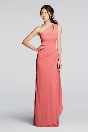 Long Coral Bridesmaid Dresses Gowns David S Bridal