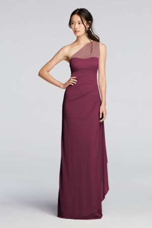 Picture of Long Mesh One Shoulder Illusion Dress