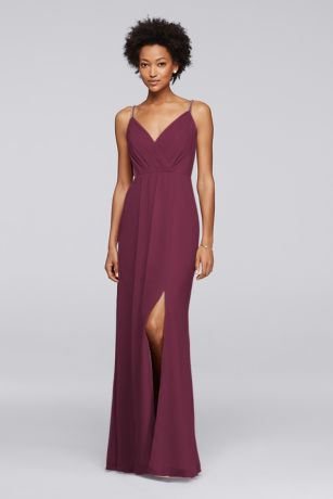 Picture of Long Bridesmaid Dress with Beaded Straps