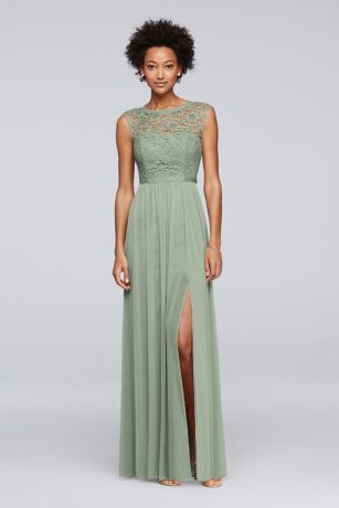 Picture of Lace Dress with Long Mesh Skirt