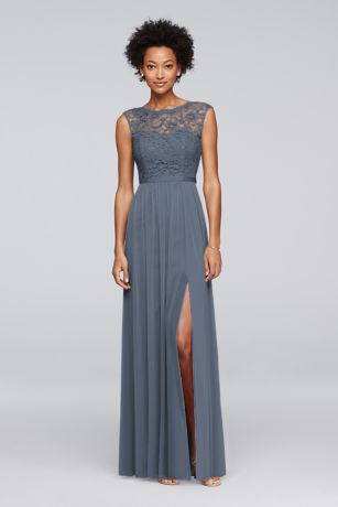 slate blue bridesmaid dress