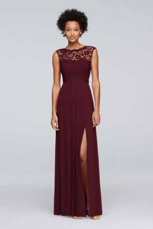 david's bridal wine colored dresses