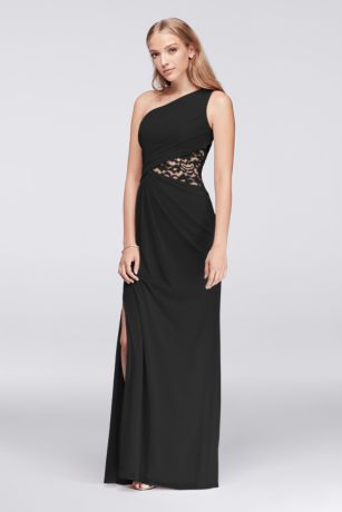 david's bridal long black dress