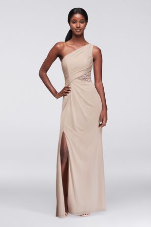 david's bridal gold bridesmaid dress