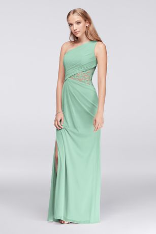 david's bridal mint bridesmaid dress