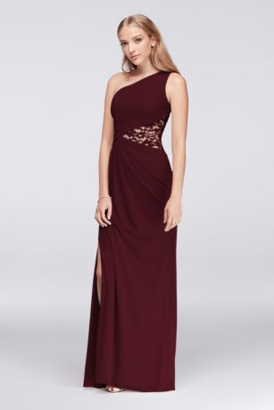 wine colored maid of honor dress