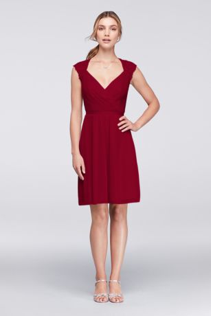 david's bridal red velvet dress