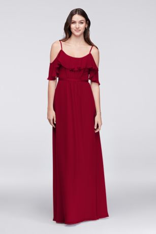 red chiffon bridesmaid dresses