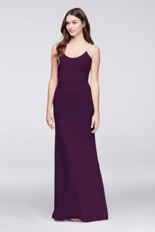 bridesmaid dress bridal david chiffon dresses purple beaded sheath straps pant piece beading wine suit bridesmaids colors davidsbridal light davids