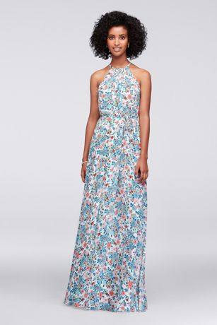 david's bridal halter bridesmaid