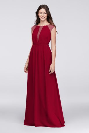 david's bridal wine lace bridesmaid dress