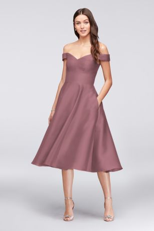 Off-the-Shoulder Jersey Bridesmaid Dress | David's Bridal