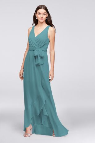 teal blue long dress