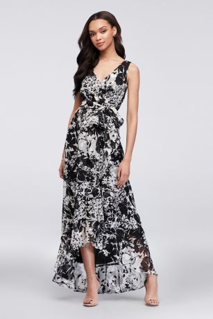 david's bridal long black dress