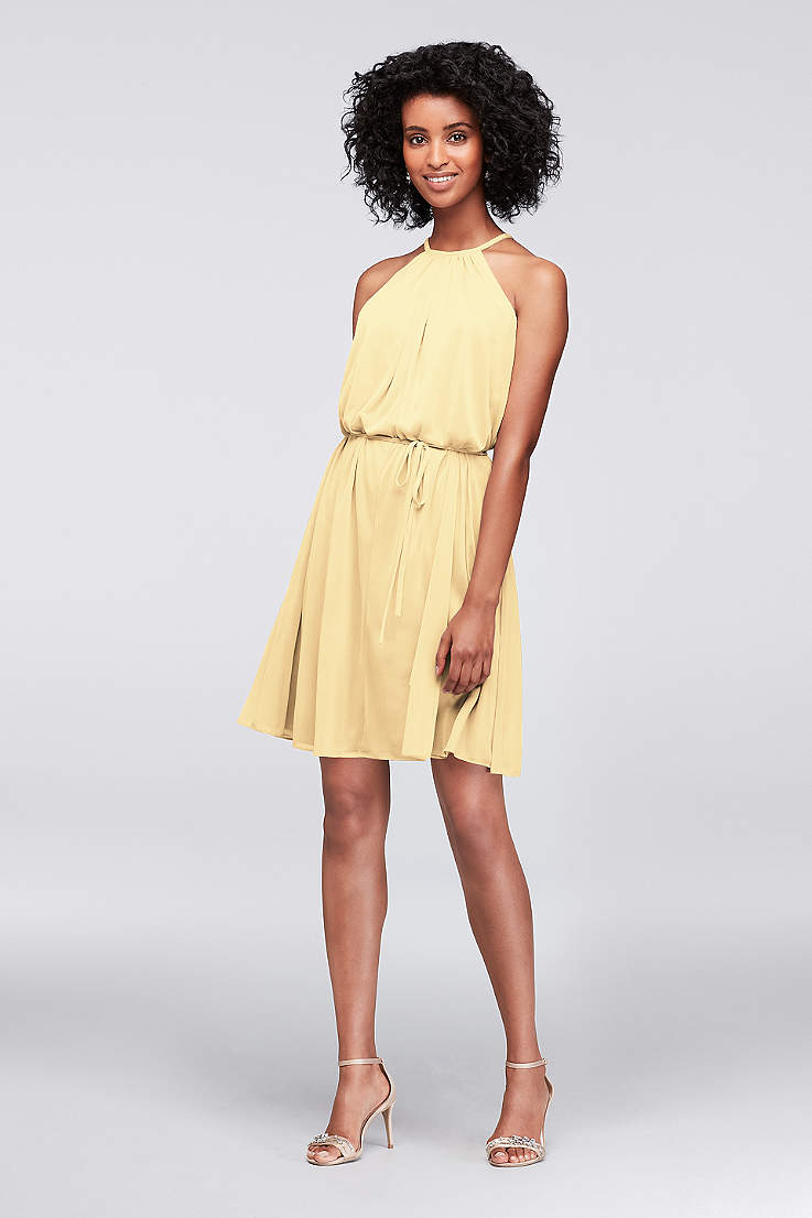 Short Yellow Bridesmaid Dresses