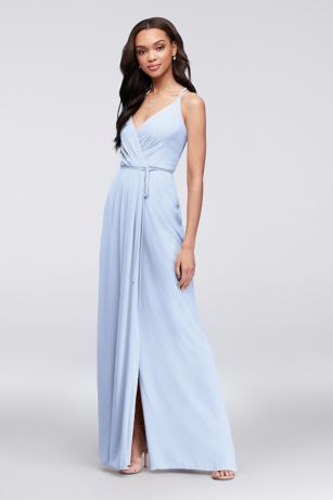 david's bridal sky blue dress