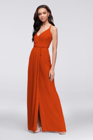 david's bridal orange dress