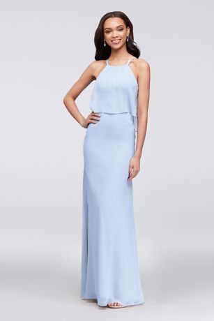 david's bridal sky blue dress