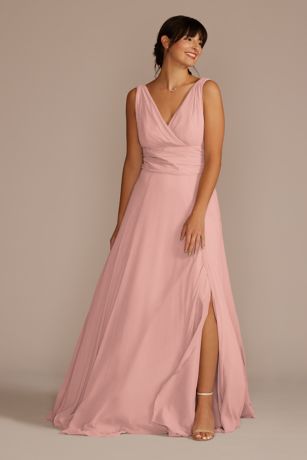 david's bridal ballet pink bridesmaid dress