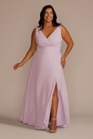 Picture of Long Chiffon Surplice Tank Dress