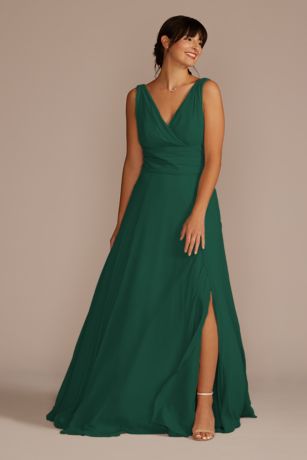 Picture of Long Chiffon Surplice Tank Dress