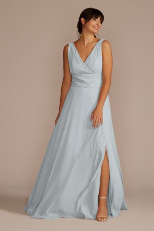 david's bridal silver bridesmaid dresses