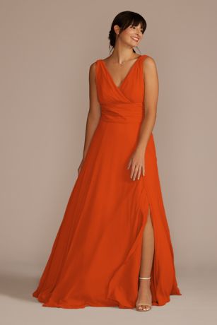 david's bridal orange dress