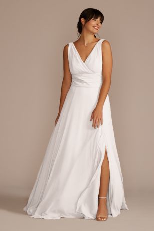Picture of Long Chiffon Surplice Tank Dress