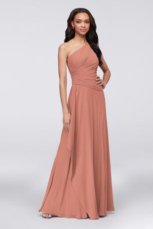 Picture of One-Shoulder Georgette Cascade Dress