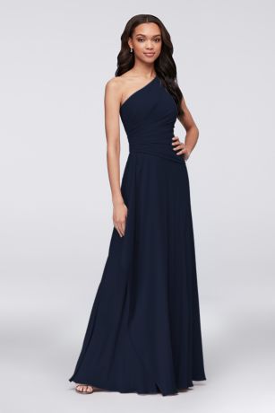 Picture of One-Shoulder Georgette Cascade Dress