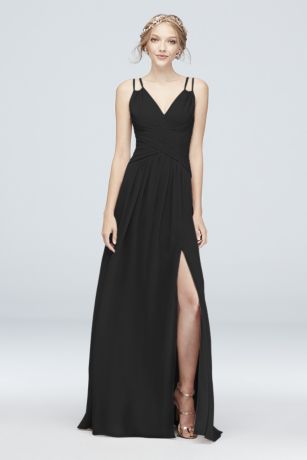 david's bridal black bridesmaid dress