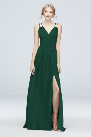 david's bridal forest green dress