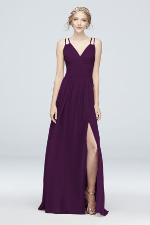 plum maid of honor dress