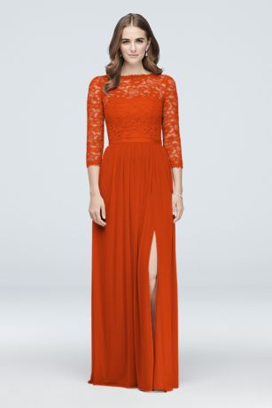 david's bridal orange dress