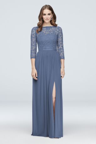 dark steel blue bridesmaid dresses