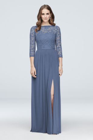 slate blue bridesmaid dresses david's bridal