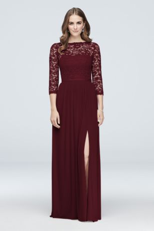 maroon wedding dresses with sleeves