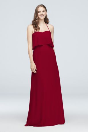 david's bridal halter bridesmaid dress