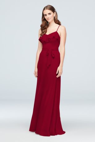 david's bridal flounced crinkle chiffon